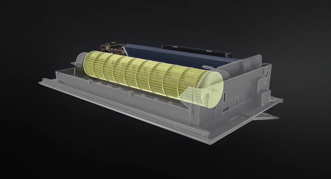 Cassette MyCond à 1 voie structure interne du ventilateur