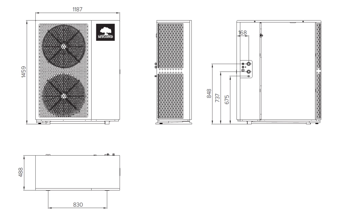 Mycond BeeEco Dimensions totales - 3