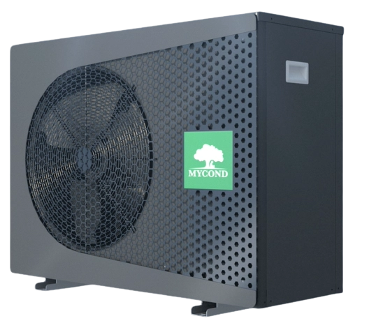 Illustration des options dinstallation de la pompe à chaleur MyCond BeeThermic Monoblock.