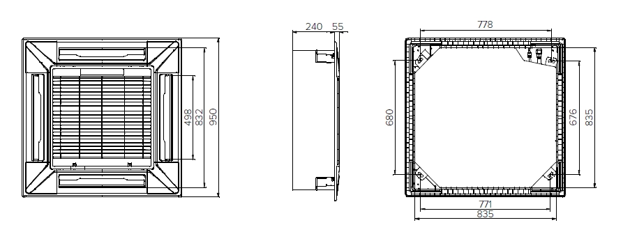 MyCond MCFK-T2 Ventilo-convecteur compact à cassette 4 voies