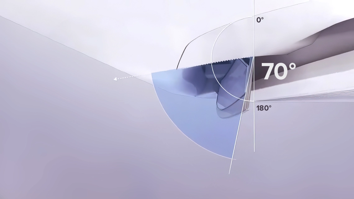 Cassette MyCond Round-Way avec angle de persienne de 70 degrés