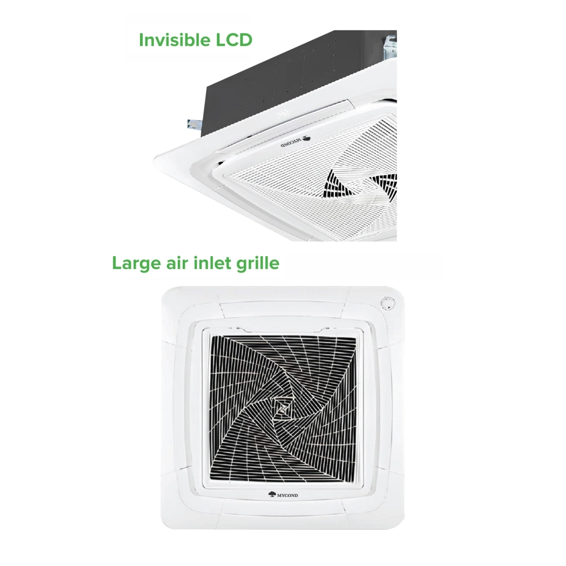 Cassette MyCond Round-way avec écran LCD invisible et grande grille dentrée dair