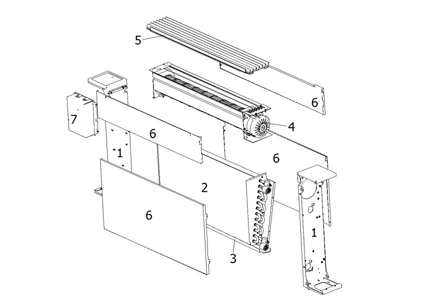 MyCond Silver Glass Ventilo-convecteur ultra-mince avec des caractéristiques modernes.