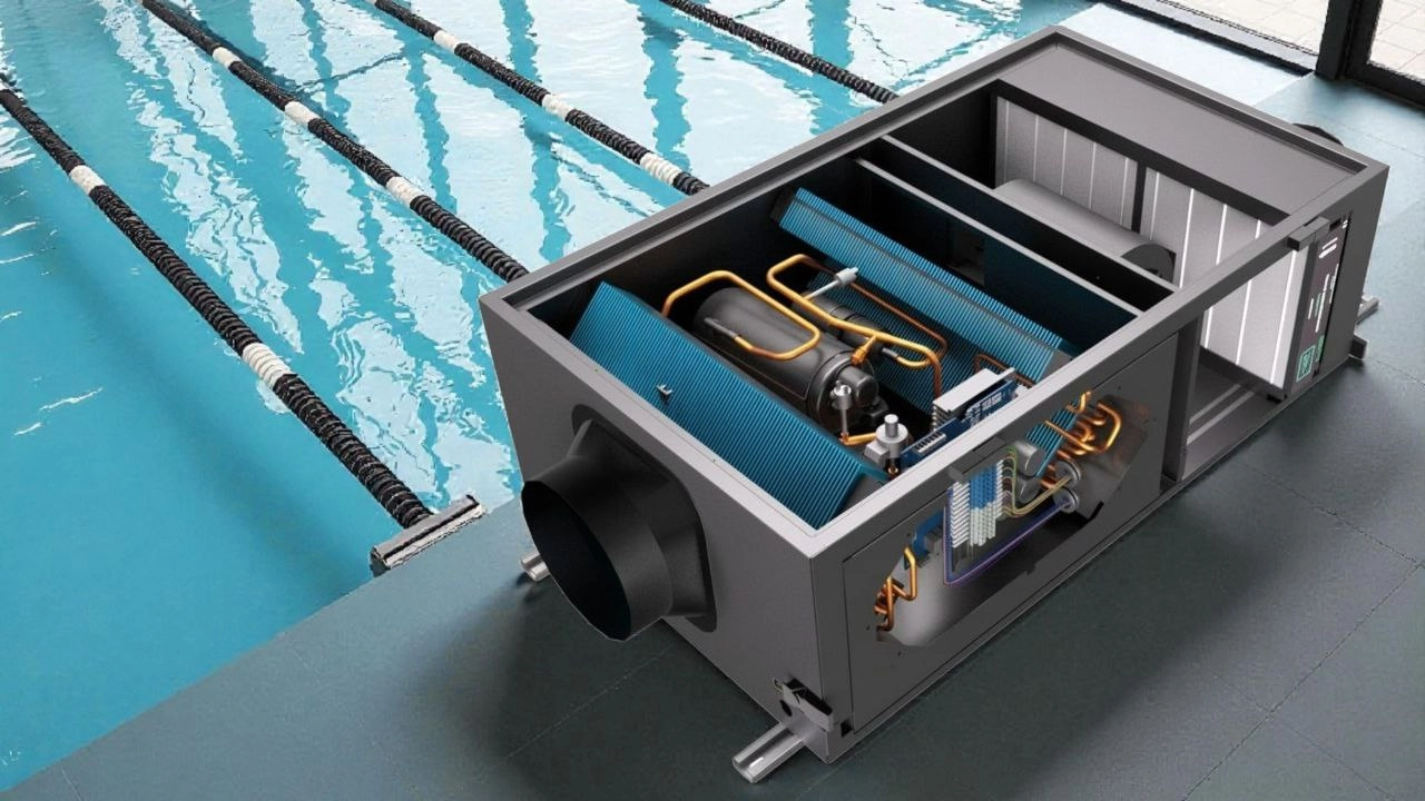 D&eacute;shumidificateur canalis&eacute; pour piscines avec gestion intelligente Mycond MSHAC