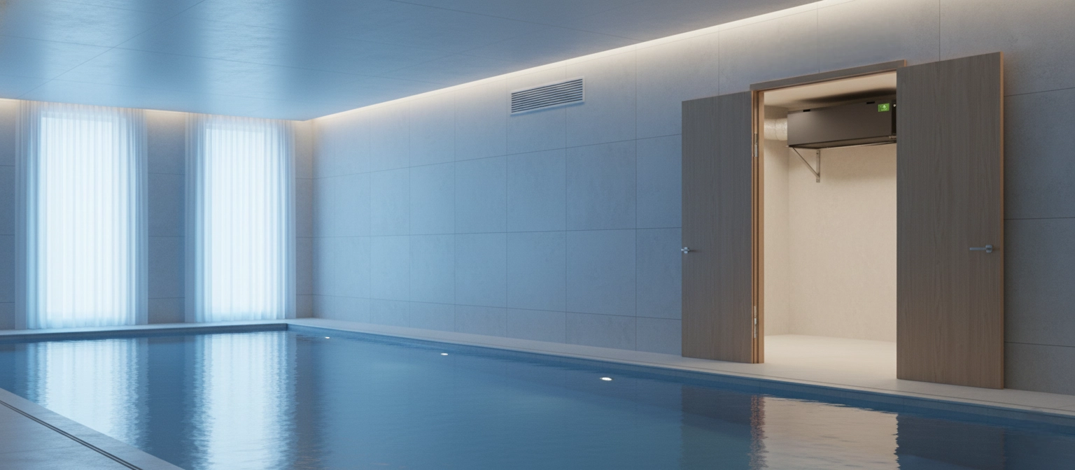 Déshumidificateur de canal pour piscines, atmosphère propre et sèche Mycond MSHAC